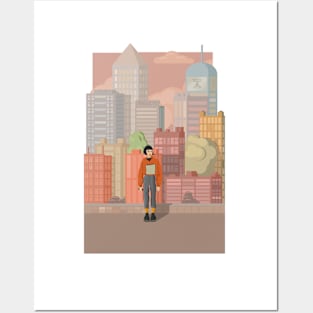 girl in a big city Posters and Art